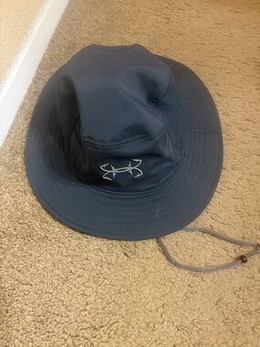 Under Armour Dark Blue Bucket Hat with Chin Cord
